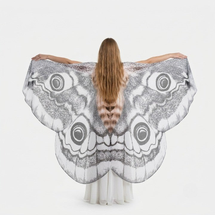 Cloak Moth Wing Design Lightweight Chiffon