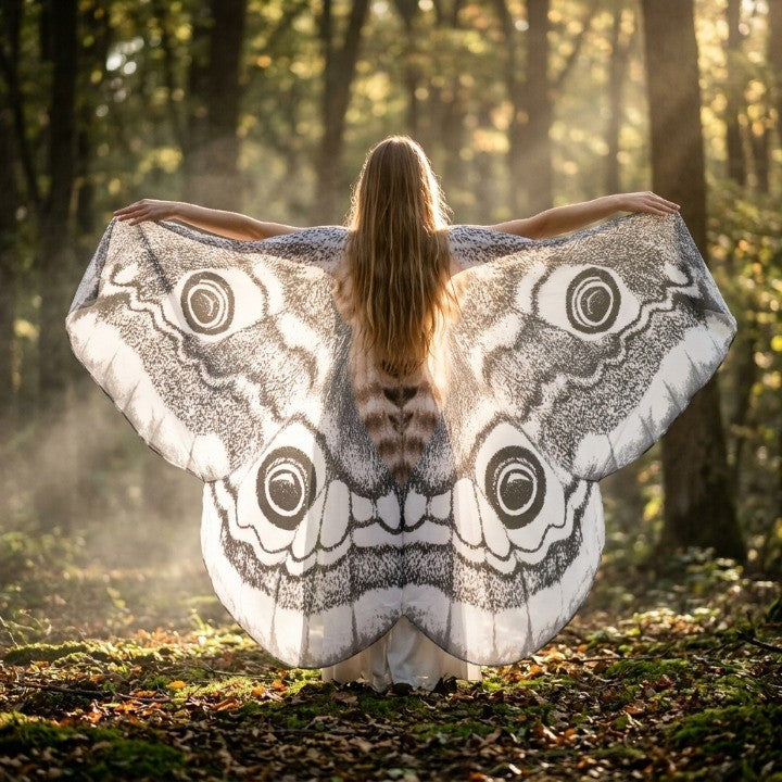Cloak Moth Wing Design Lightweight Chiffon