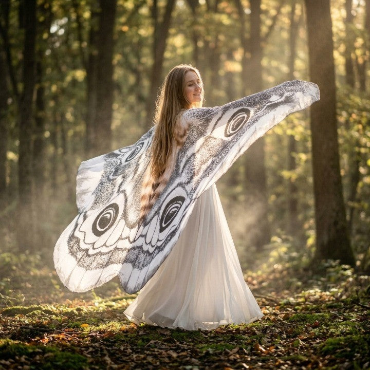 Cloak Moth Wing Design Lightweight Chiffon