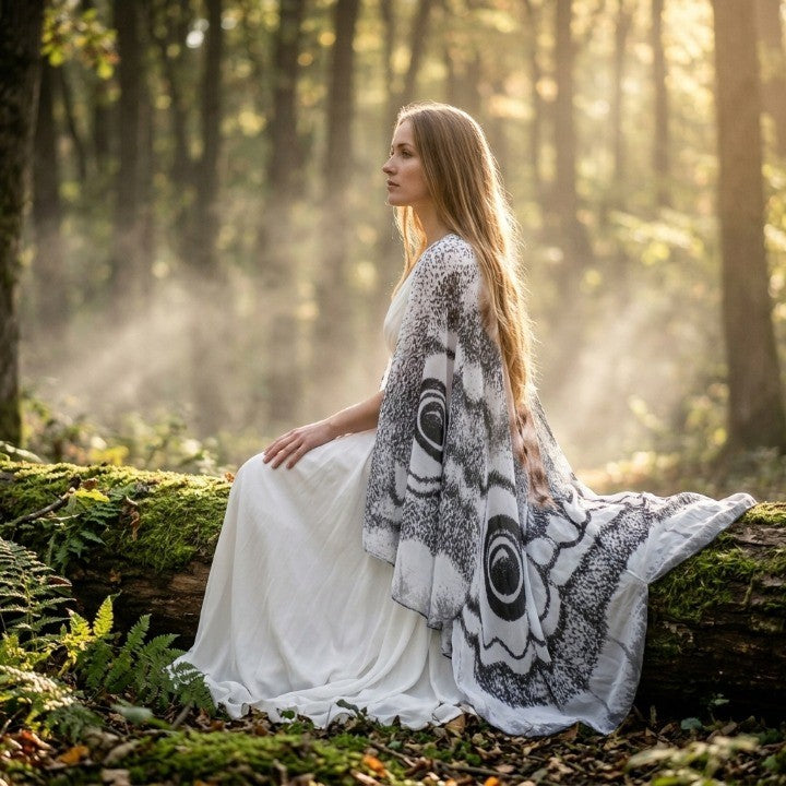 Cloak Moth Wing Design Lightweight Chiffon