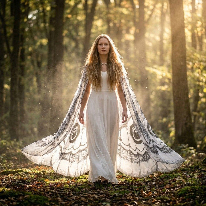 Cloak Moth Wing Design Lightweight Chiffon