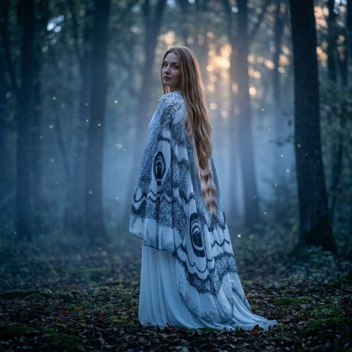Cloak Moth Wing Design Lightweight Chiffon