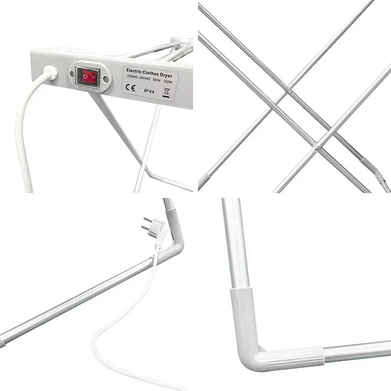 Clothes Drying Rack Heated Aluminum Foldable