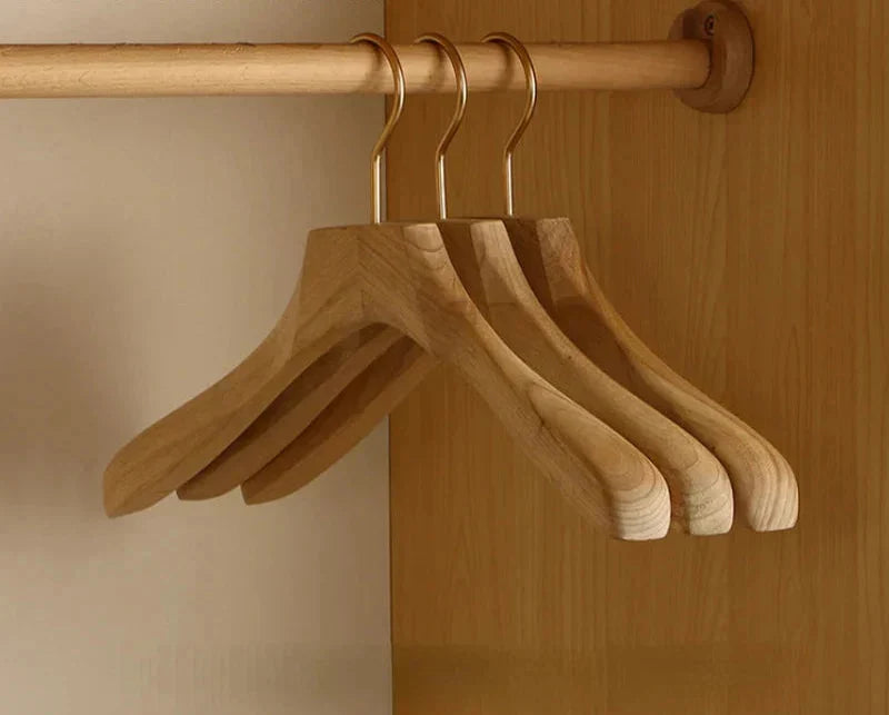 Clothes Hangers Camphor Wood Wide Shoulders Set of 2