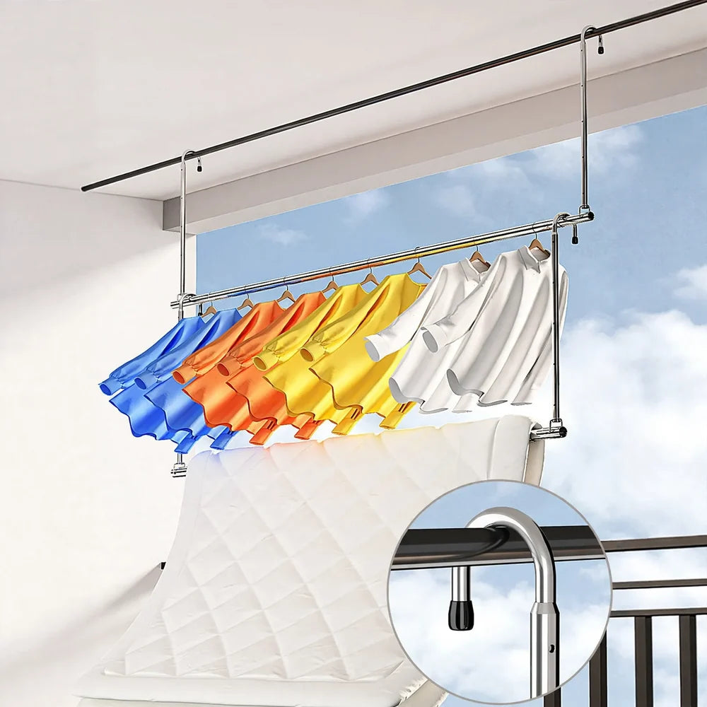 Clothesline Retractable Stainless Steel Space-Saving