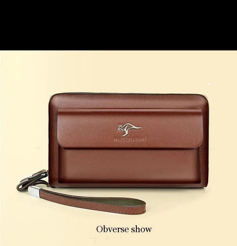 Clutch Wallet PU Leather 14 Card Slots Dual Zippers