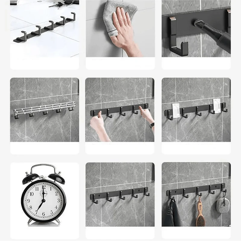 Coat Rack Metal Wall-Mounted Space-Saving