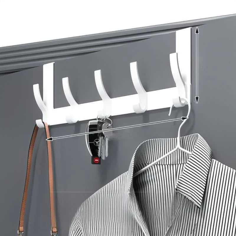 Coat Rack Over-the-Door No-Drill 5–7 Hooks