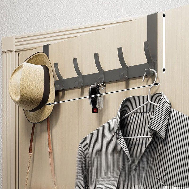 Coat Rack Over-the-Door No-Drill 5–7 Hooks