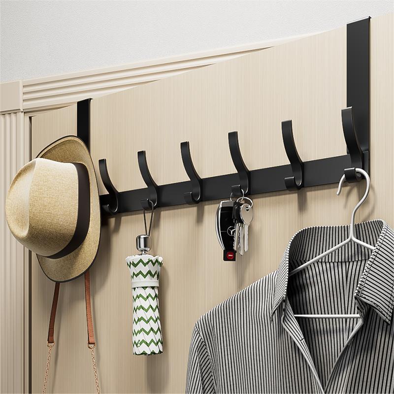 Coat Rack Over-the-Door No-Drill 5–7 Hooks