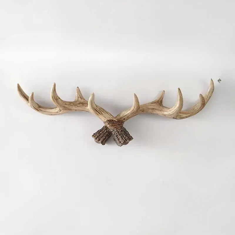 Coat Rack Wall-Mounted Multi-Hook Antler Design
