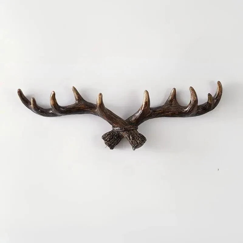 Coat Rack Wall-Mounted Multi-Hook Antler Design