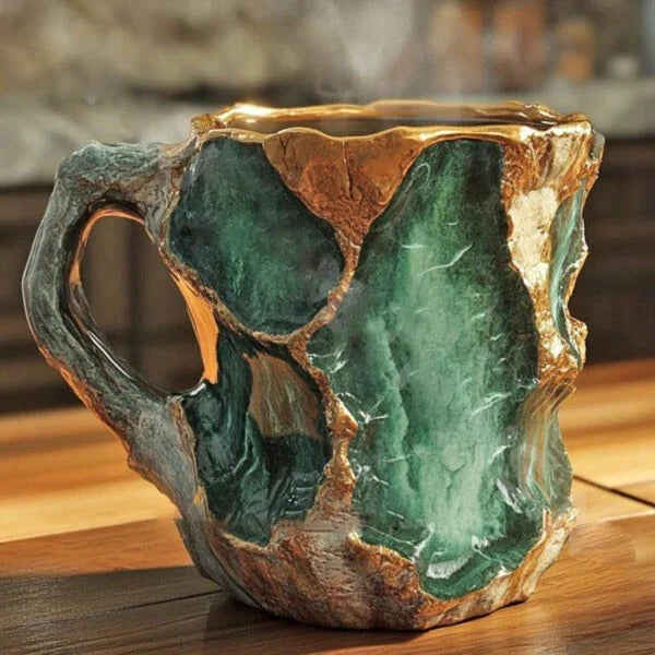 Coffee Mug Textured Transparent 10.14 Oz Capacity