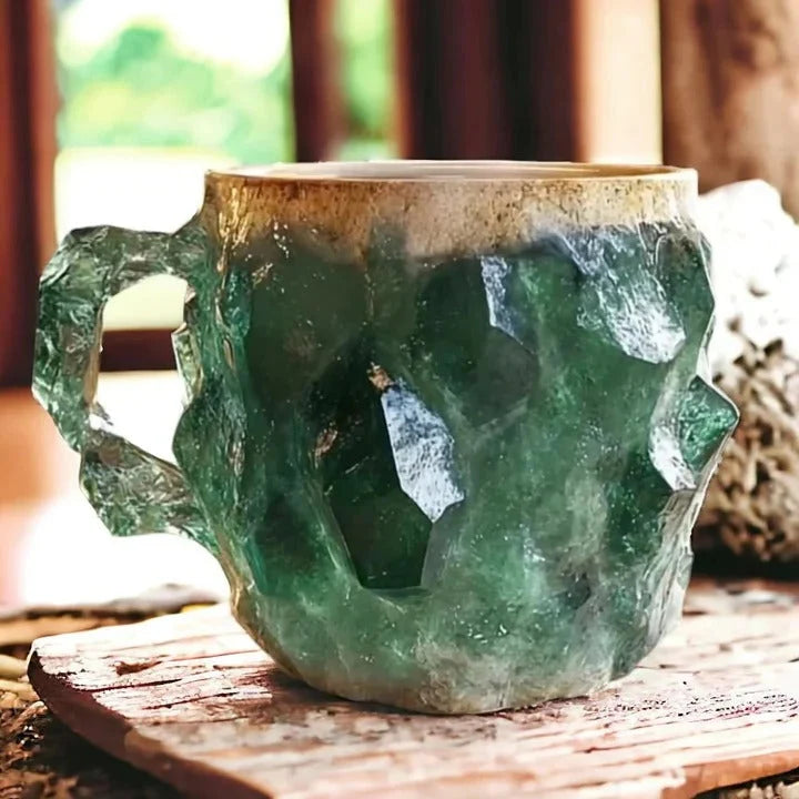 Coffee Mug Textured Transparent 10.14 Oz Capacity