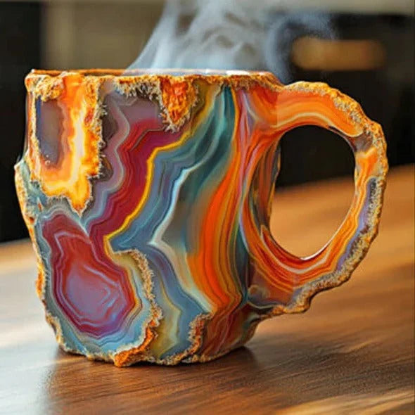 Coffee Mug Textured Transparent 10.14 Oz Capacity