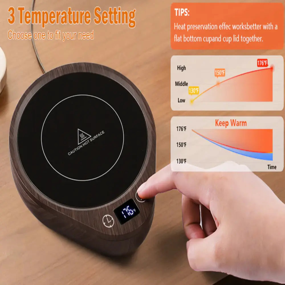 Coffee Mug Warmer Adjustable Temperature Auto Shut-Off