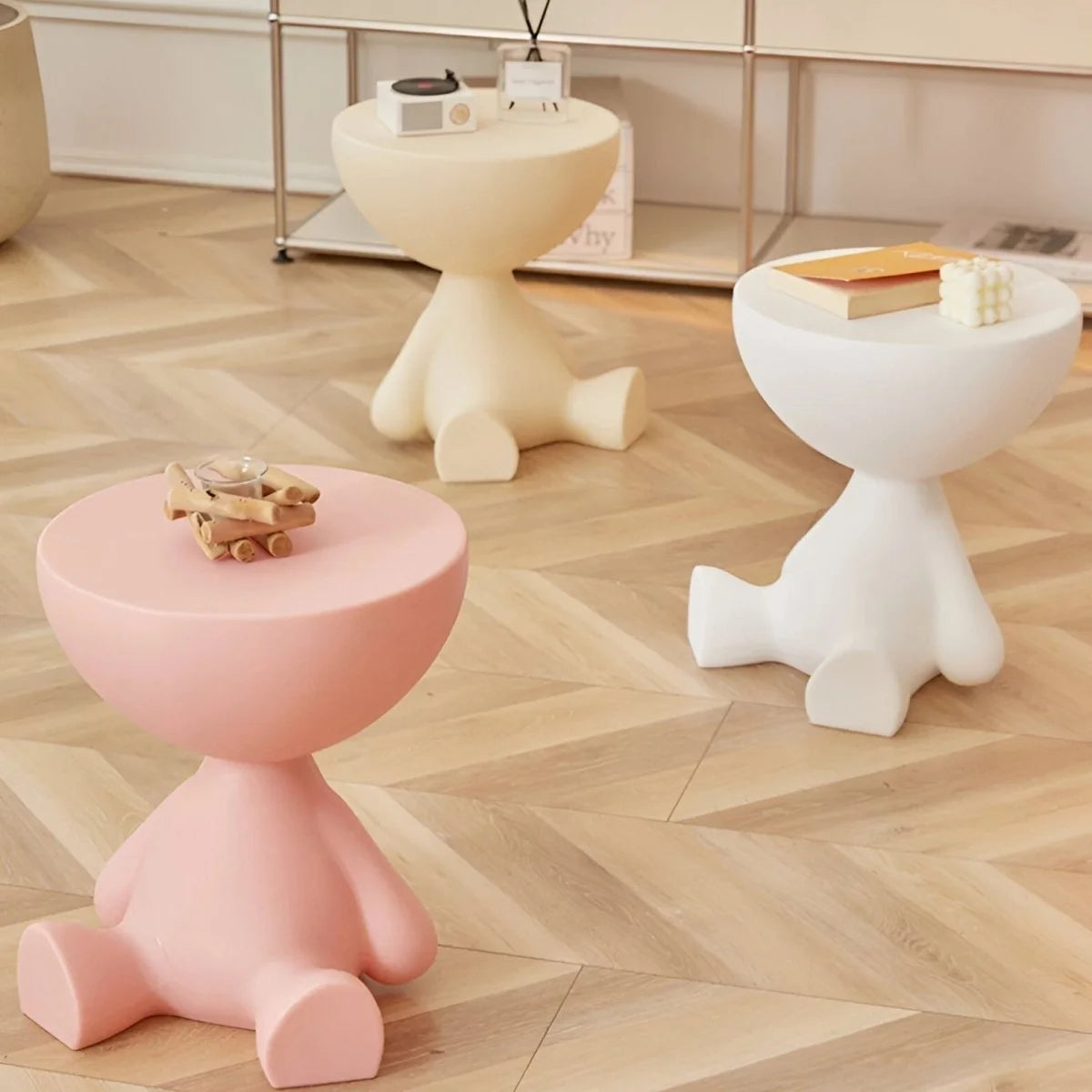 Coffee Table Round Lightweight Plastic Compact Design