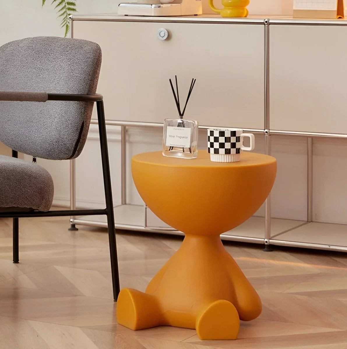 Coffee Table Round Lightweight Plastic Compact Design