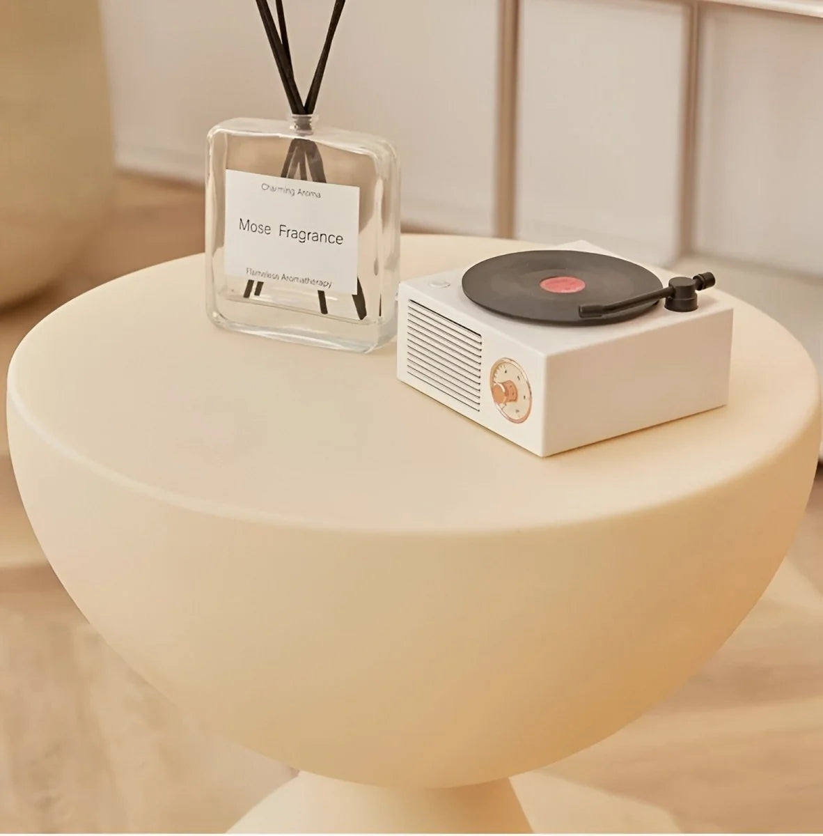 Coffee Table Round Plastic Lightweight Space-Saving