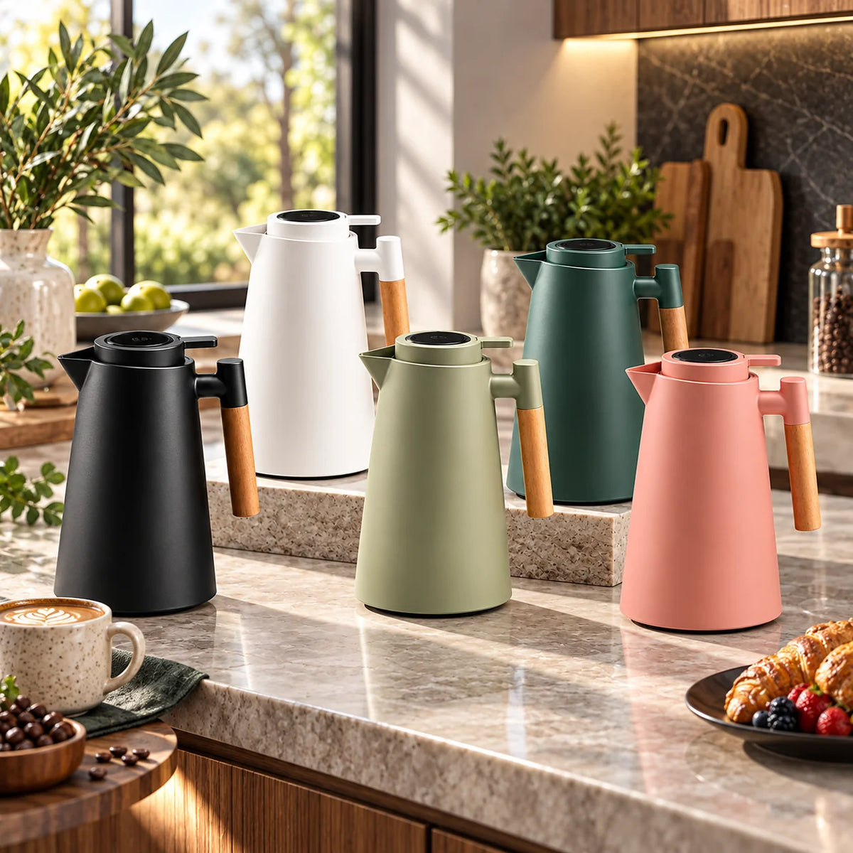 Coffee & Tea Carafe Double-Wall Insulated Digital Temperature Display