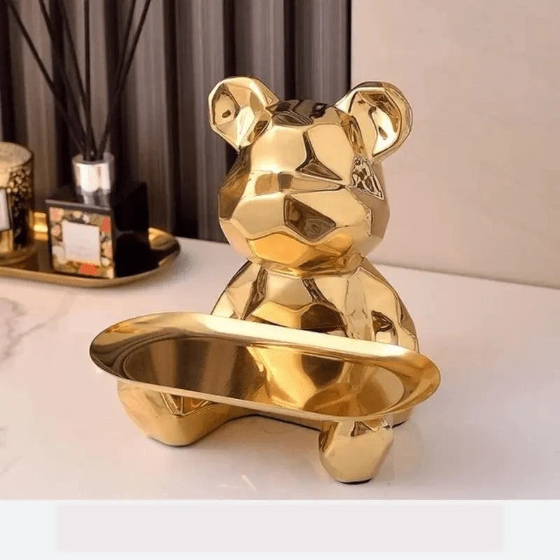 Coin Bank Ceramic With Metal Tray & Coin Slot