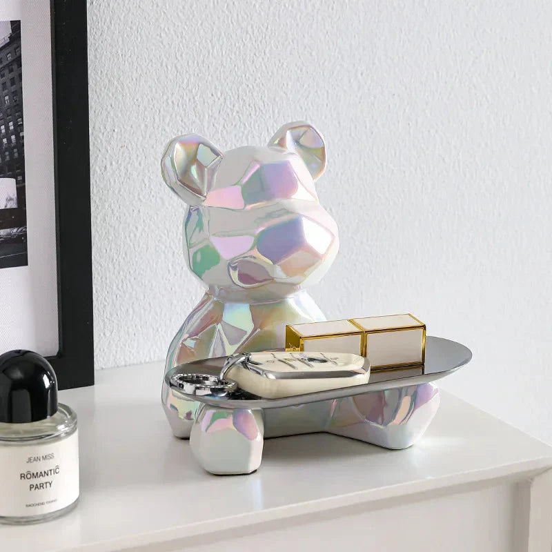 Coin Bank Ceramic With Metal Tray & Coin Slot