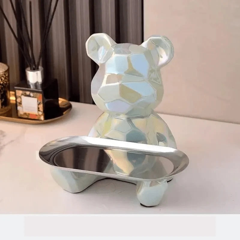 Coin Bank Ceramic With Metal Tray & Coin Slot