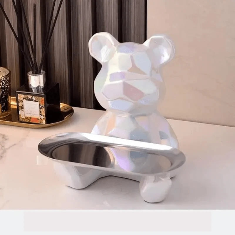 Coin Bank Ceramic With Metal Tray & Coin Slot
