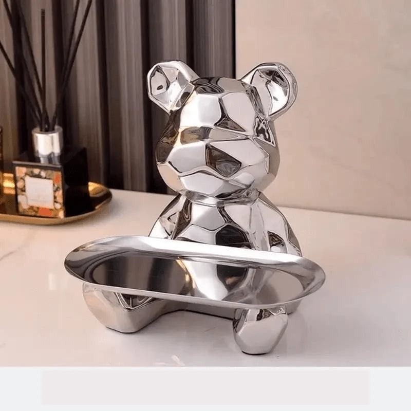 Coin Bank Ceramic With Metal Tray & Coin Slot