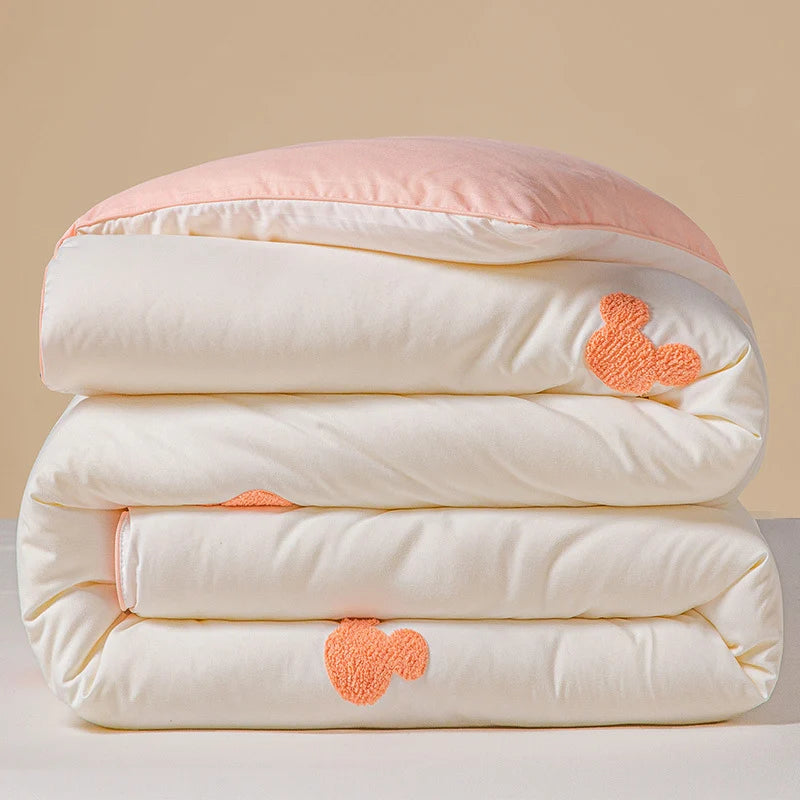 Comforter Reversible Chenille Heart Embroidery Machine Washable