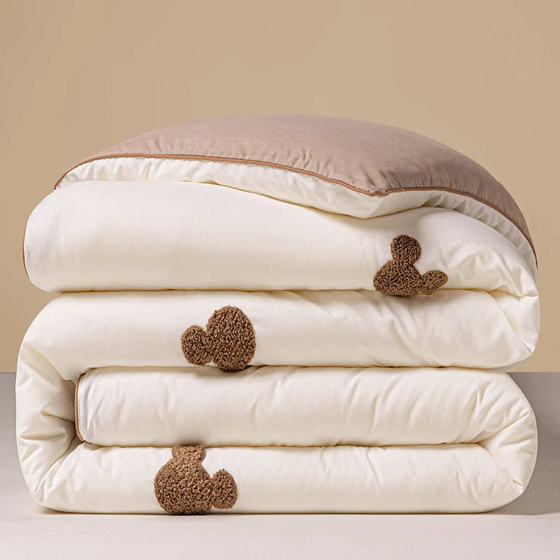 Comforter Reversible Chenille Heart Embroidery Machine Washable