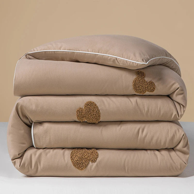 Comforter Reversible Chenille Heart Embroidery Machine Washable