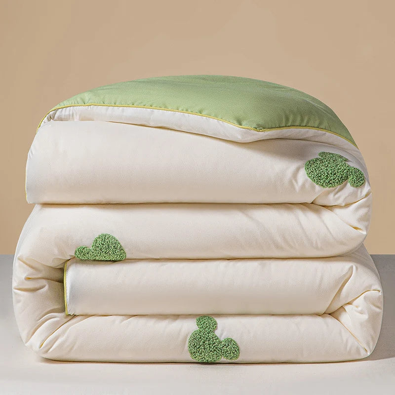 Comforter Reversible Chenille Heart Embroidery Machine Washable