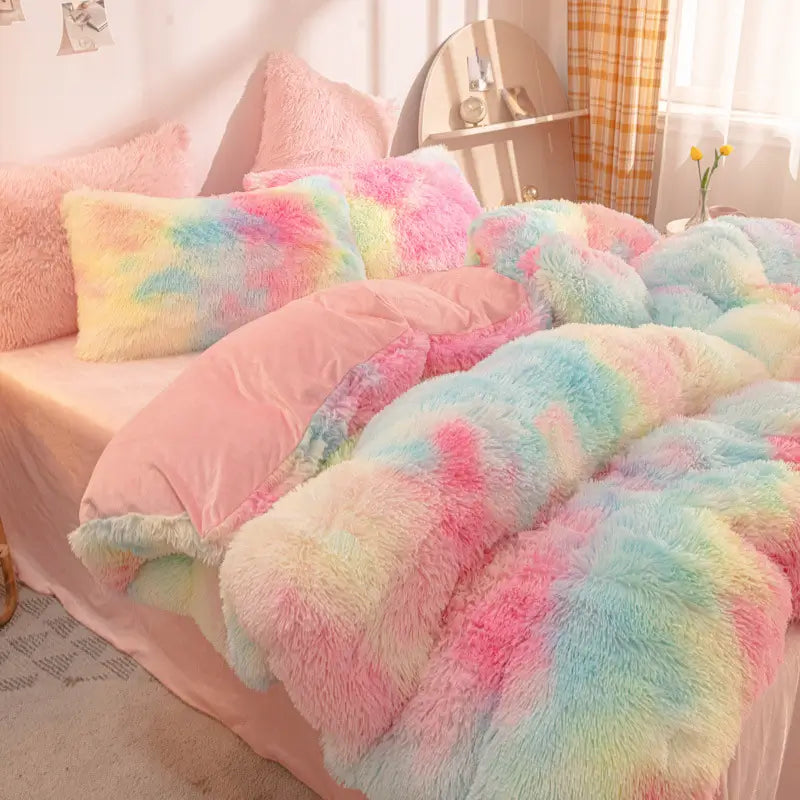 Comforter Set Plush Sherpa Fleece Machine Washable