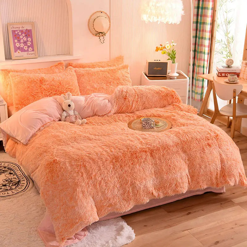 Comforter Set Plush Sherpa Fleece Machine Washable