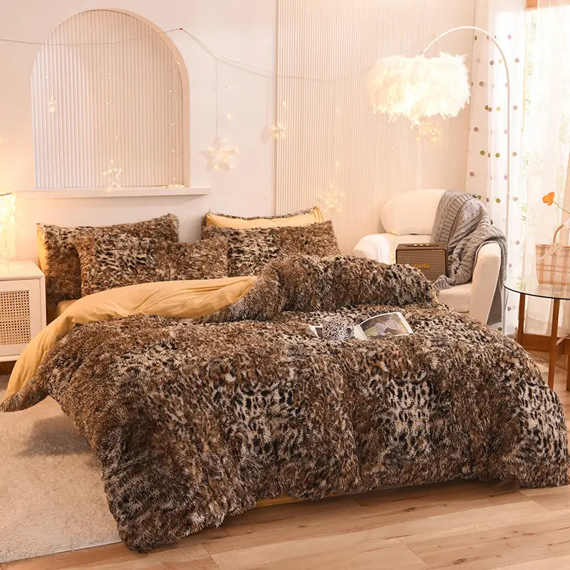 Comforter Set Plush Sherpa Fleece Machine Washable