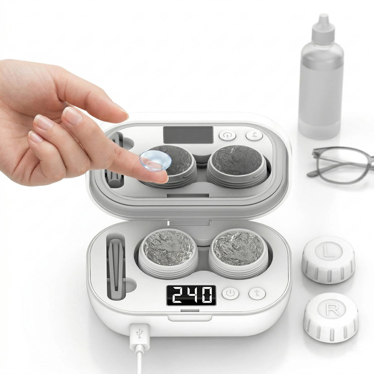 Contact Lens Cleaner Ultrasonic USB Rechargeable
