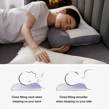 Contoured Neck Pillow Multi-Zone Machine Washable Back & Side Sleeping