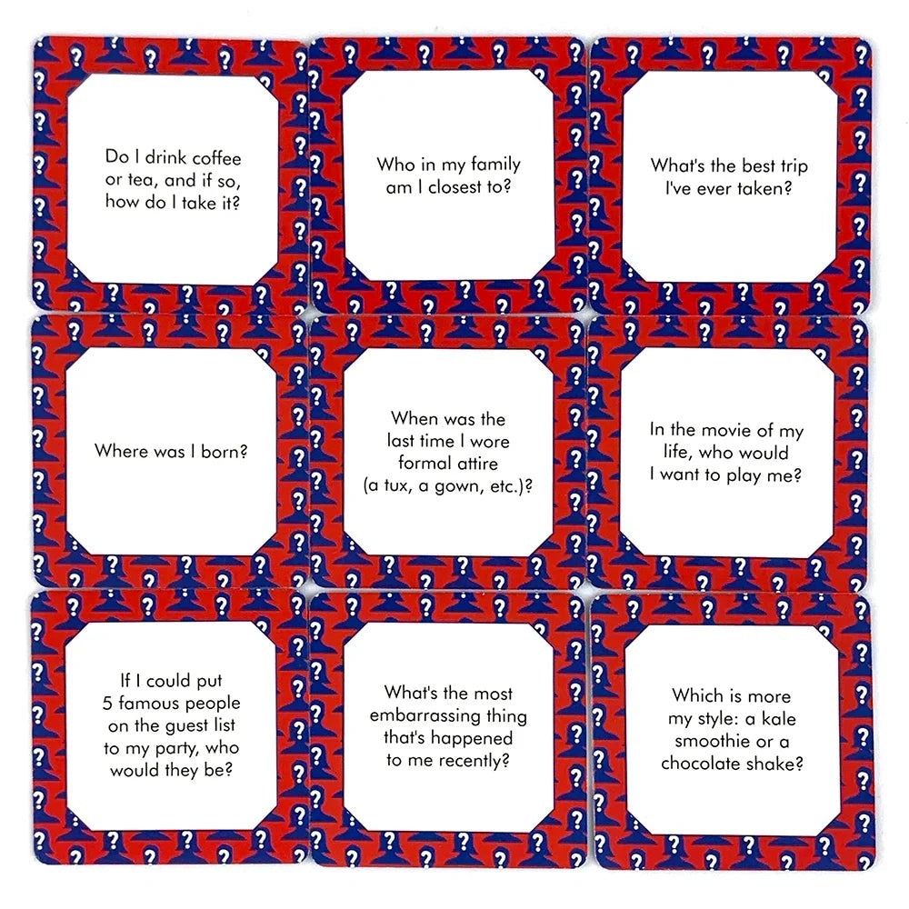 Conversation Card Game Guess-and-Reveal 50 Question Cards Pocket-Sized