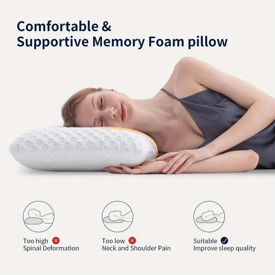 Cooling Pillow Gel Memory Foam Dual-Sided Ergonomic Support Removable Washable Cover