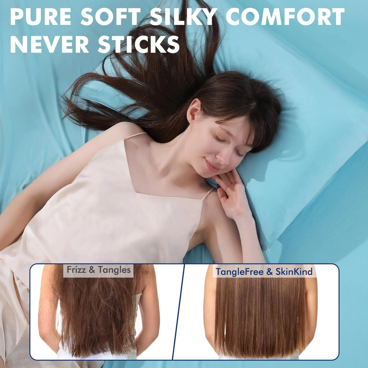 Cooling Pillowcase Dual-Sided Cool-Touch Breathable Silver-Ion Freshness
