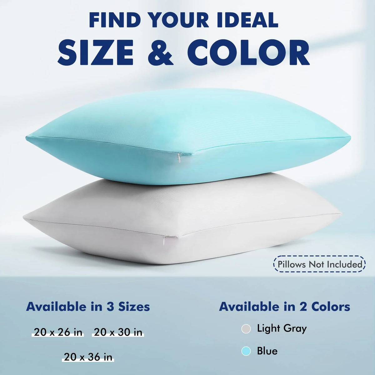 Cooling Pillowcase Dual-Sided Cool-Touch Breathable Silver-Ion Freshness