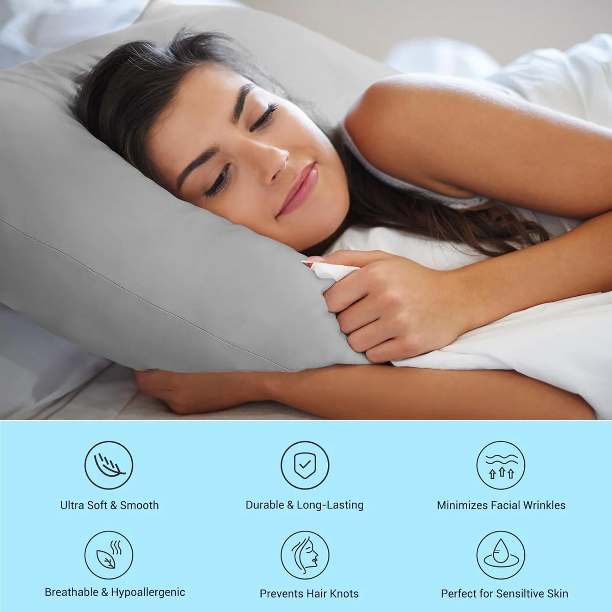 Cooling Pillowcases Set of 2 Hidden Zipper