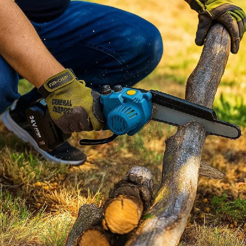 Cordless Electric Chainsaw Lightweight 30-Minute Runtime 2 Chains Included