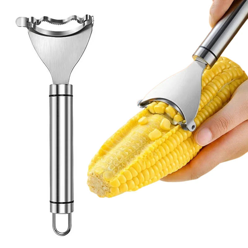 Corn Stripper Serrated Stainless Steel Textured Grip