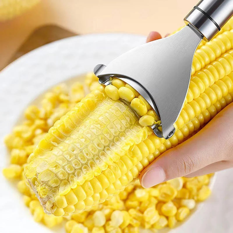 Corn Stripper Serrated Stainless Steel Textured Grip