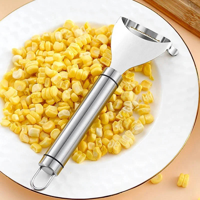 Corn Stripper Serrated Stainless Steel Textured Grip