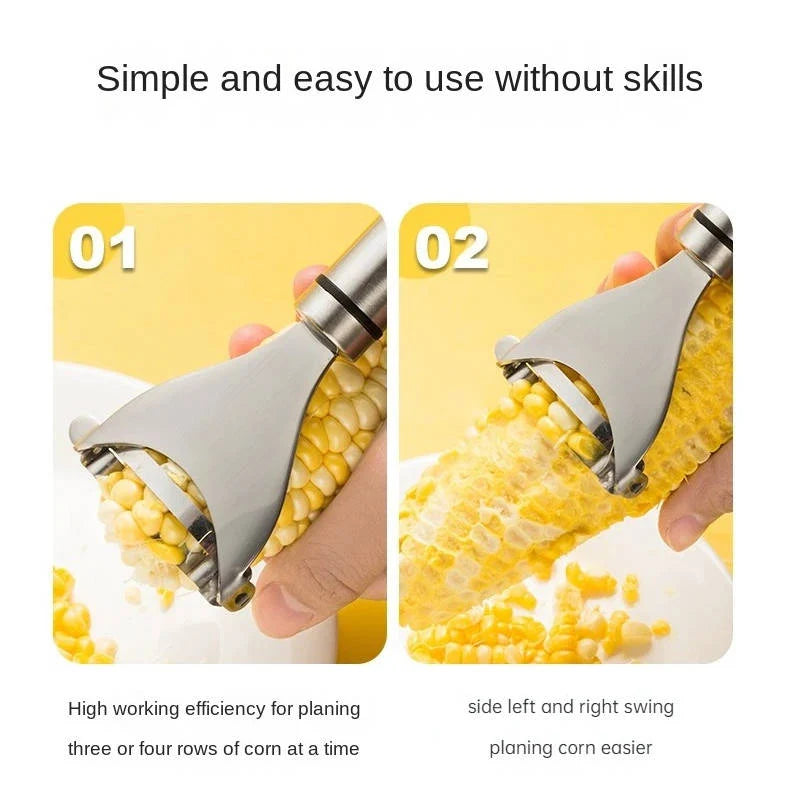 Corn Stripper Serrated Stainless Steel Textured Grip