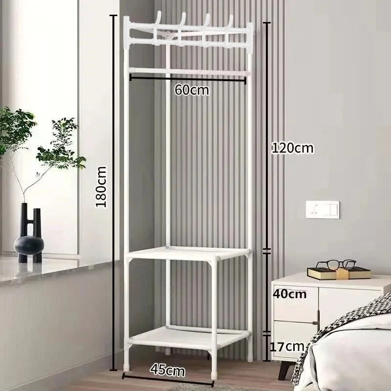 Corner Clothes Rack Steel Frame Space-Saving Design 2 or 3 Shelves