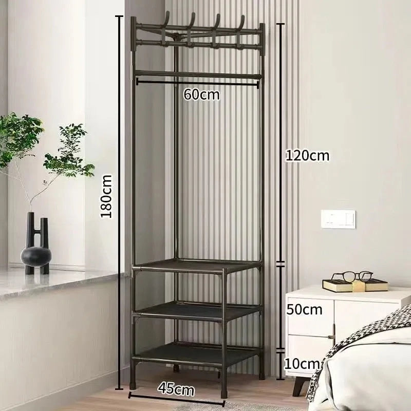 Corner Clothes Rack Steel Frame Space-Saving Design 2 or 3 Shelves